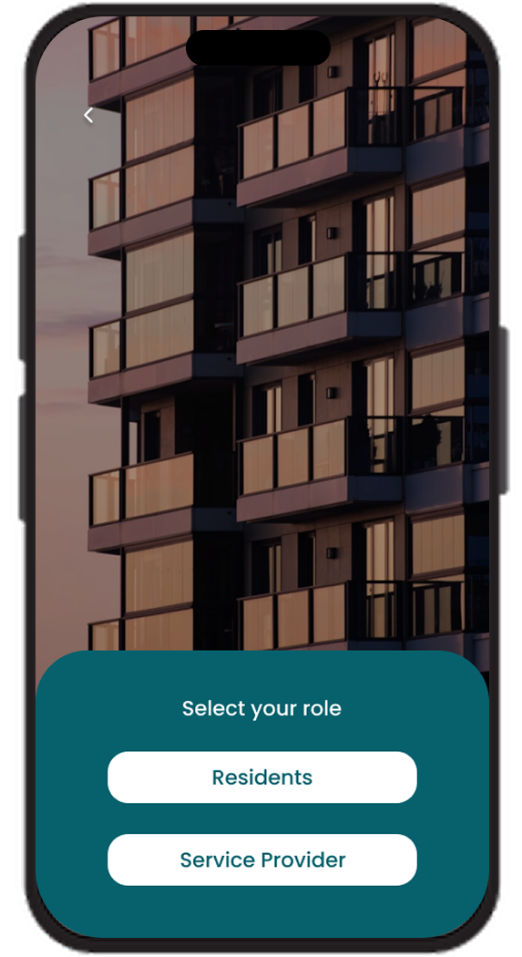 LifeRise Solutions role selection screen