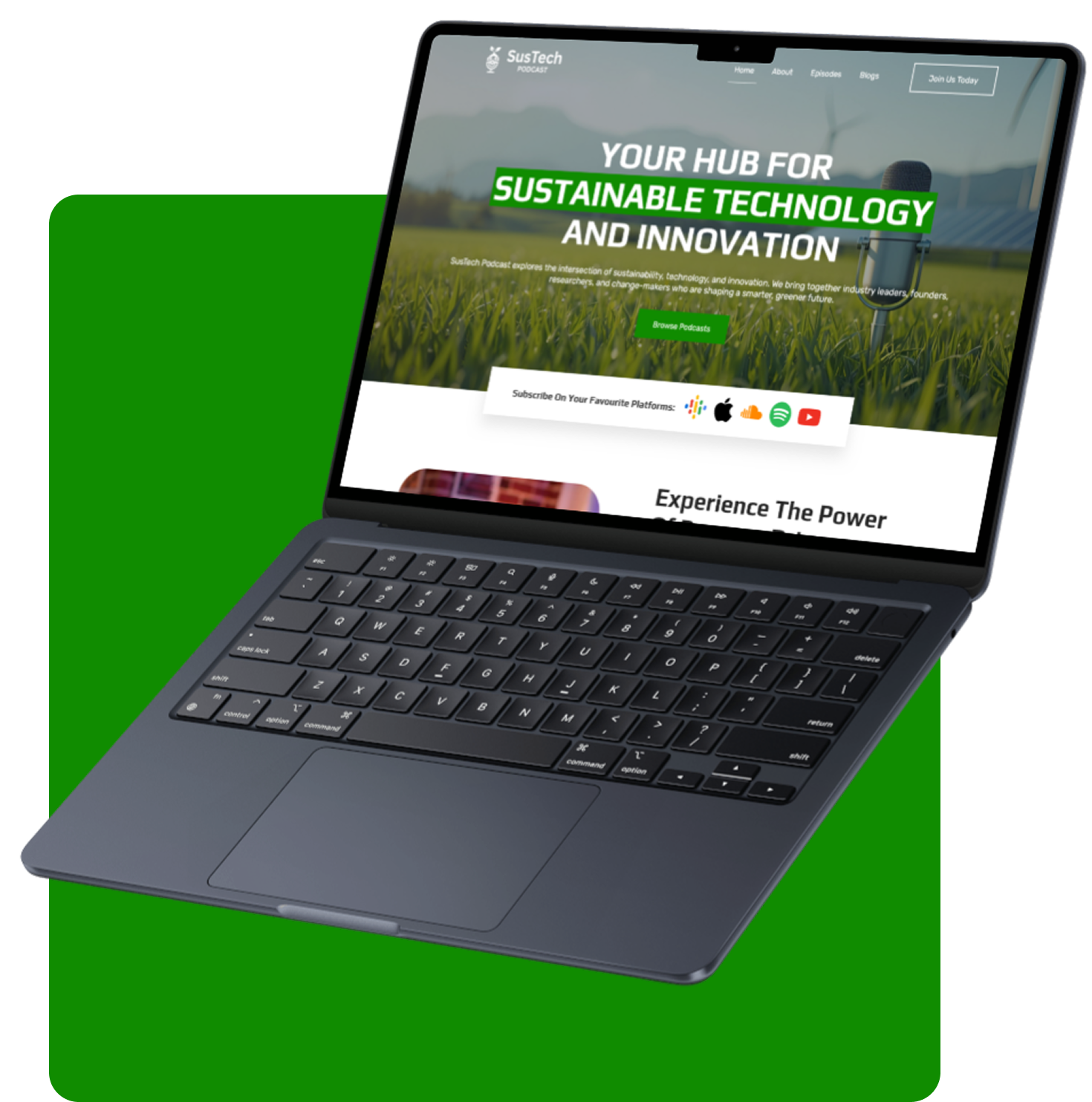 SusTech Podcast website project outcome and business impact