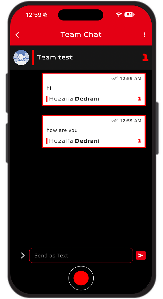 Team Radio team chat conversation screen