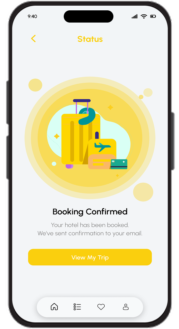 Trip Mate booking confirmed screen