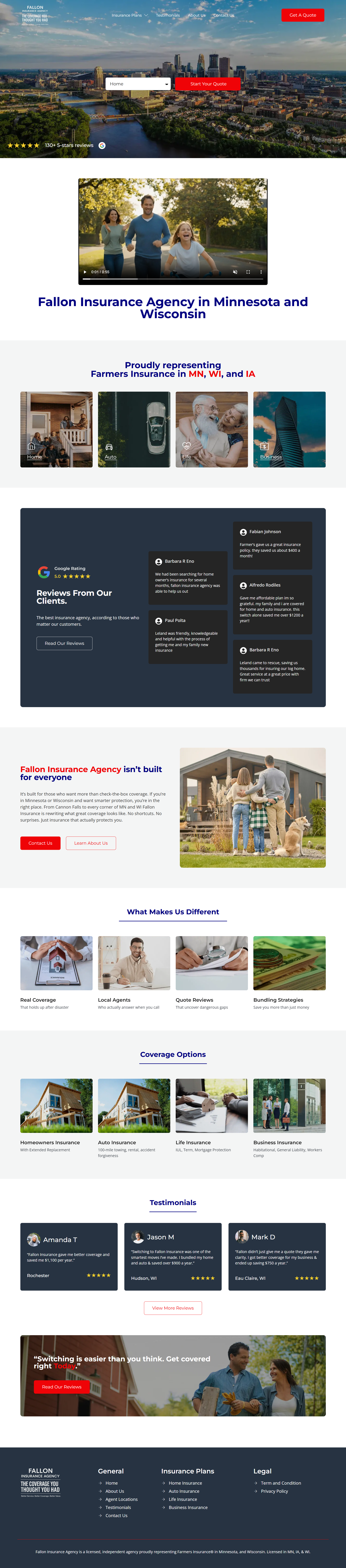 Fallon Insurance Agency website