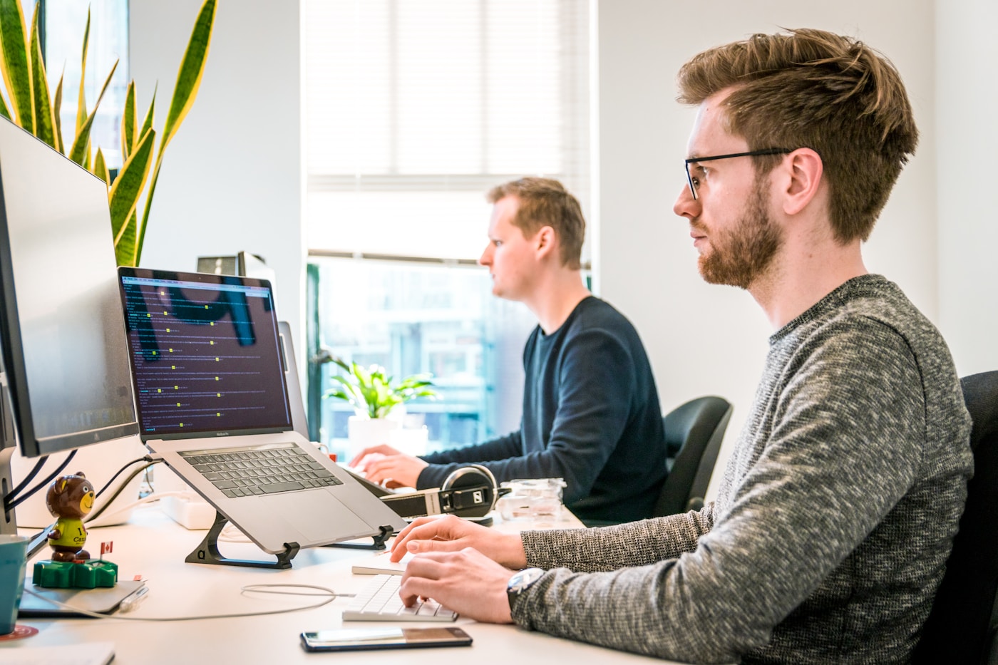 Web application development — development team building software together