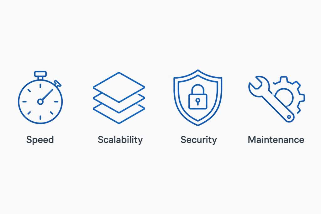 Speed - Scalability - Security - Maintenance